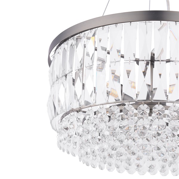 (image for) Laura Ashley Rhosill 4 Light Pendant Crystal and Aged Pewter